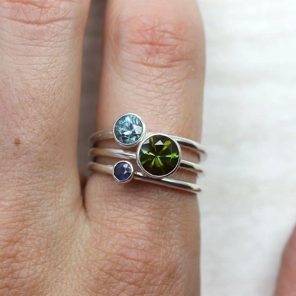 Custom Stacking Rings in Silver