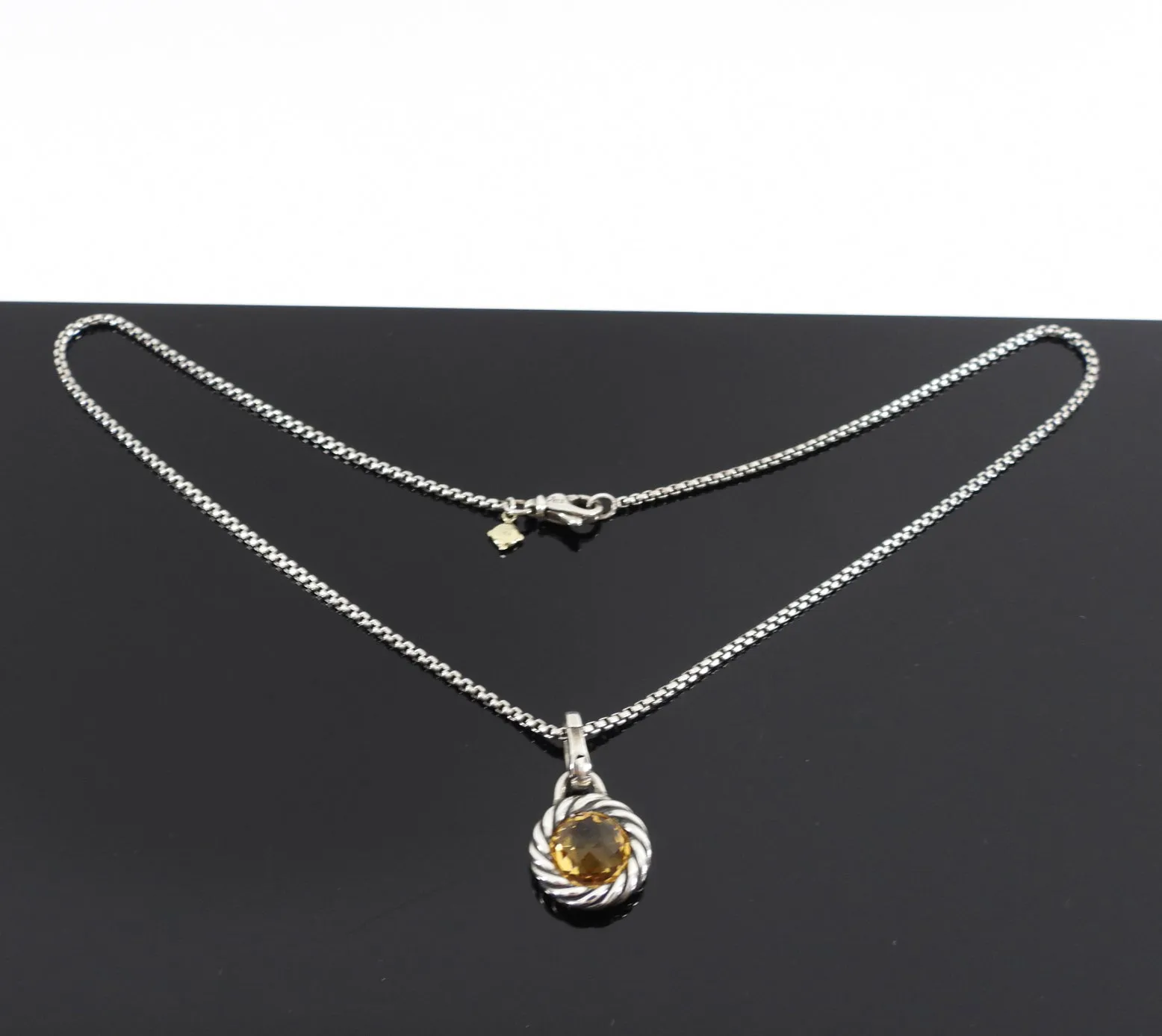 David Yurman Sterling Silver Citrine Pendant Necklace