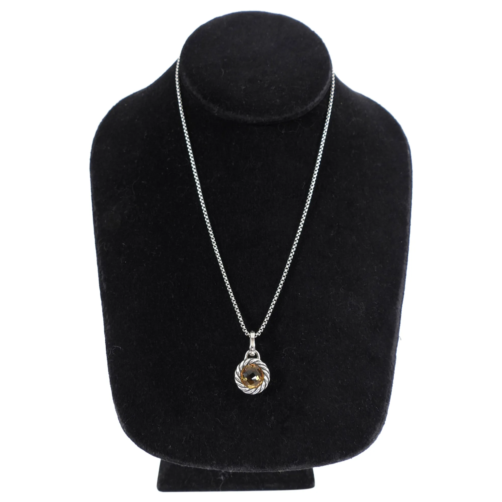 David Yurman Sterling Silver Citrine Pendant Necklace