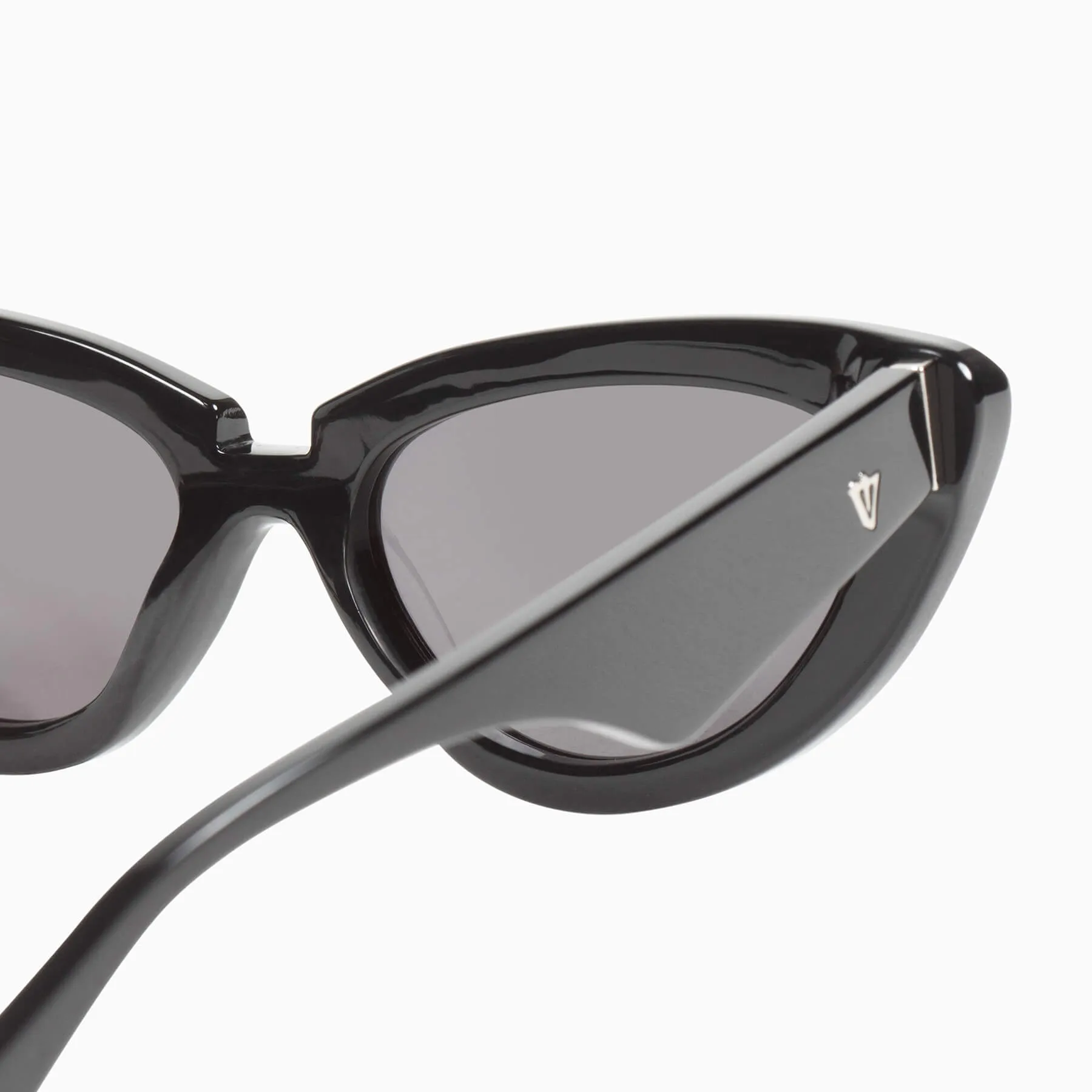 Dayze | Sunglasses - Gloss Black w. Silver Metal Trim / Black Lens