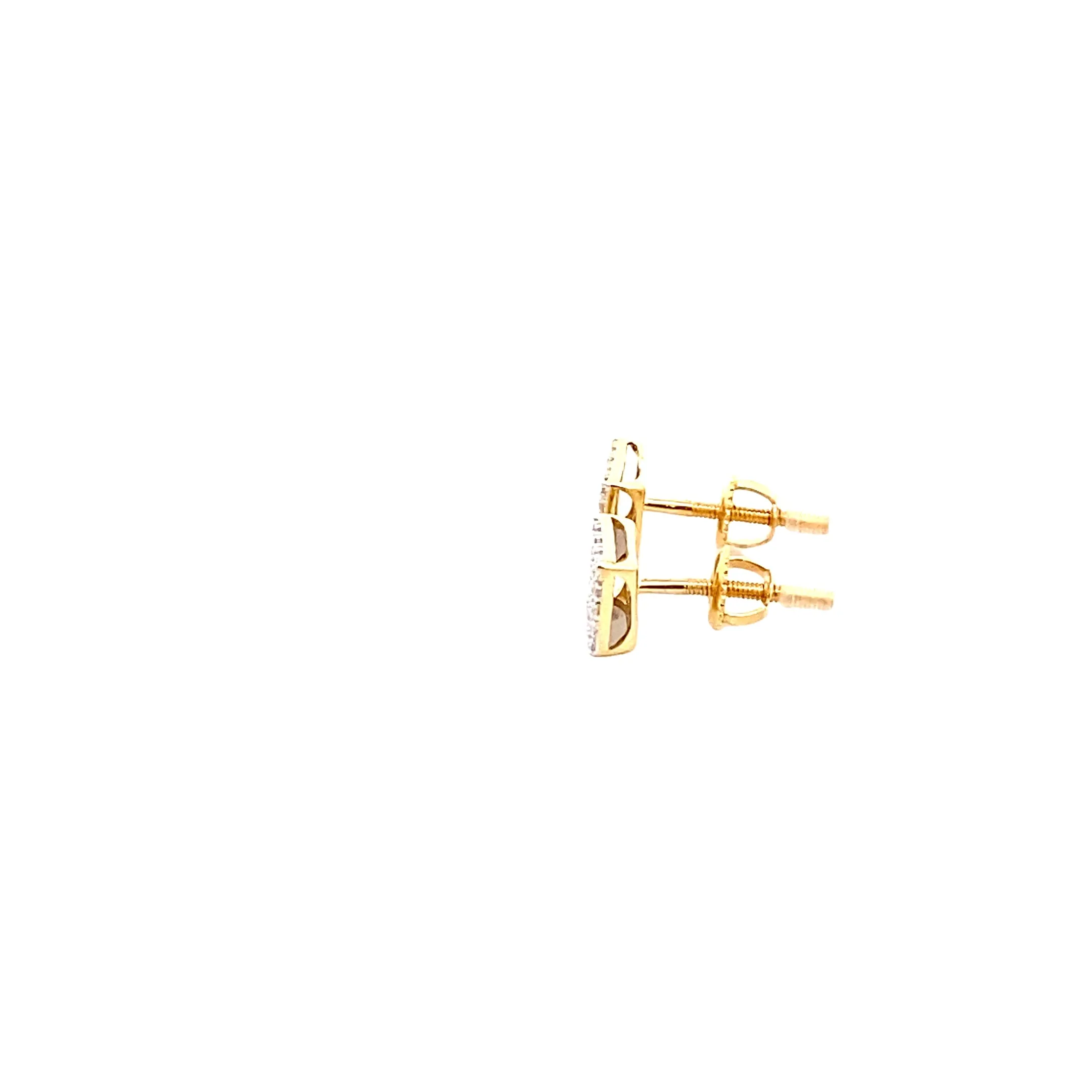 Diamond 0.15Ctw Square Earrings