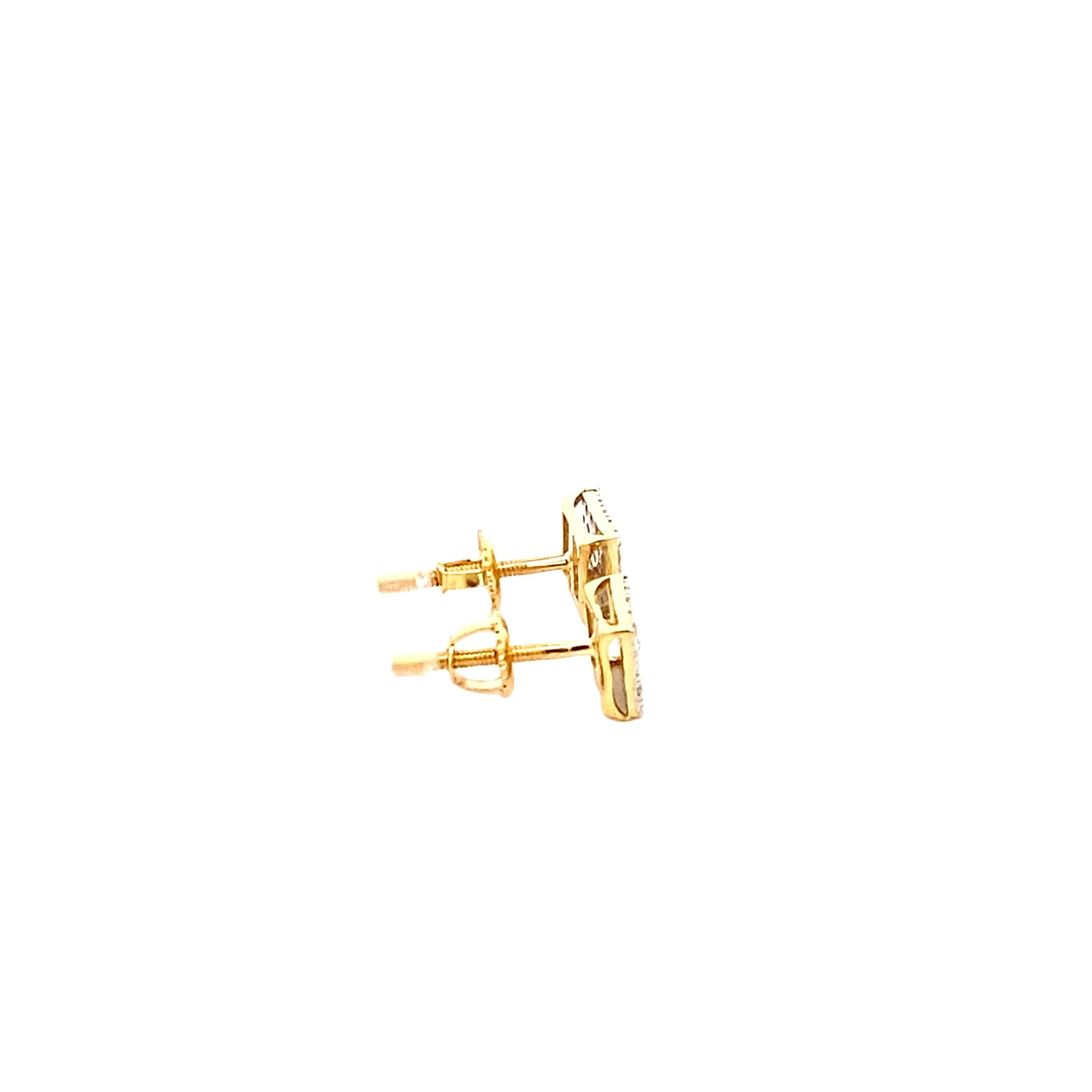 Diamond 0.15Ctw Square Earrings