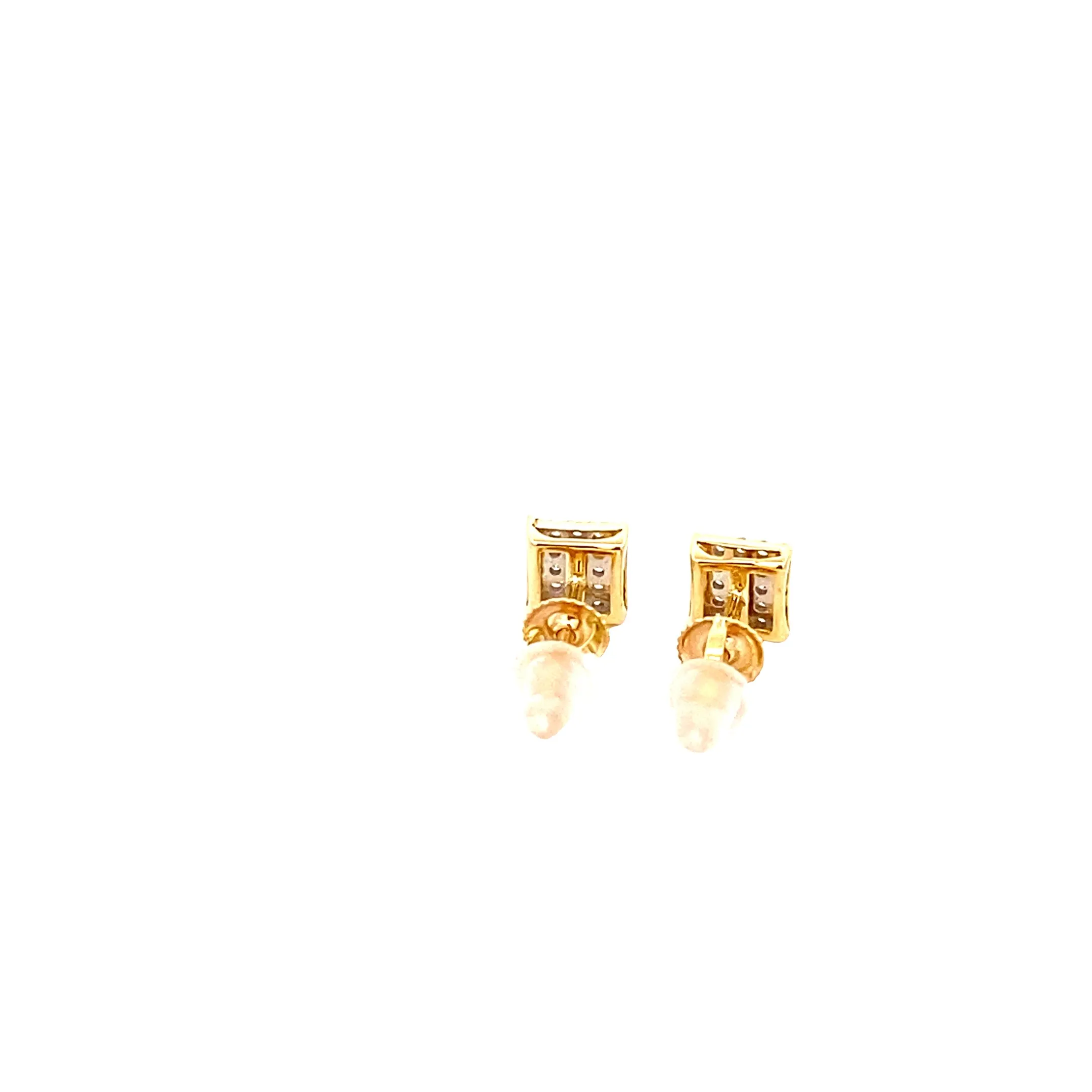 Diamond 0.15Ctw Square Earrings