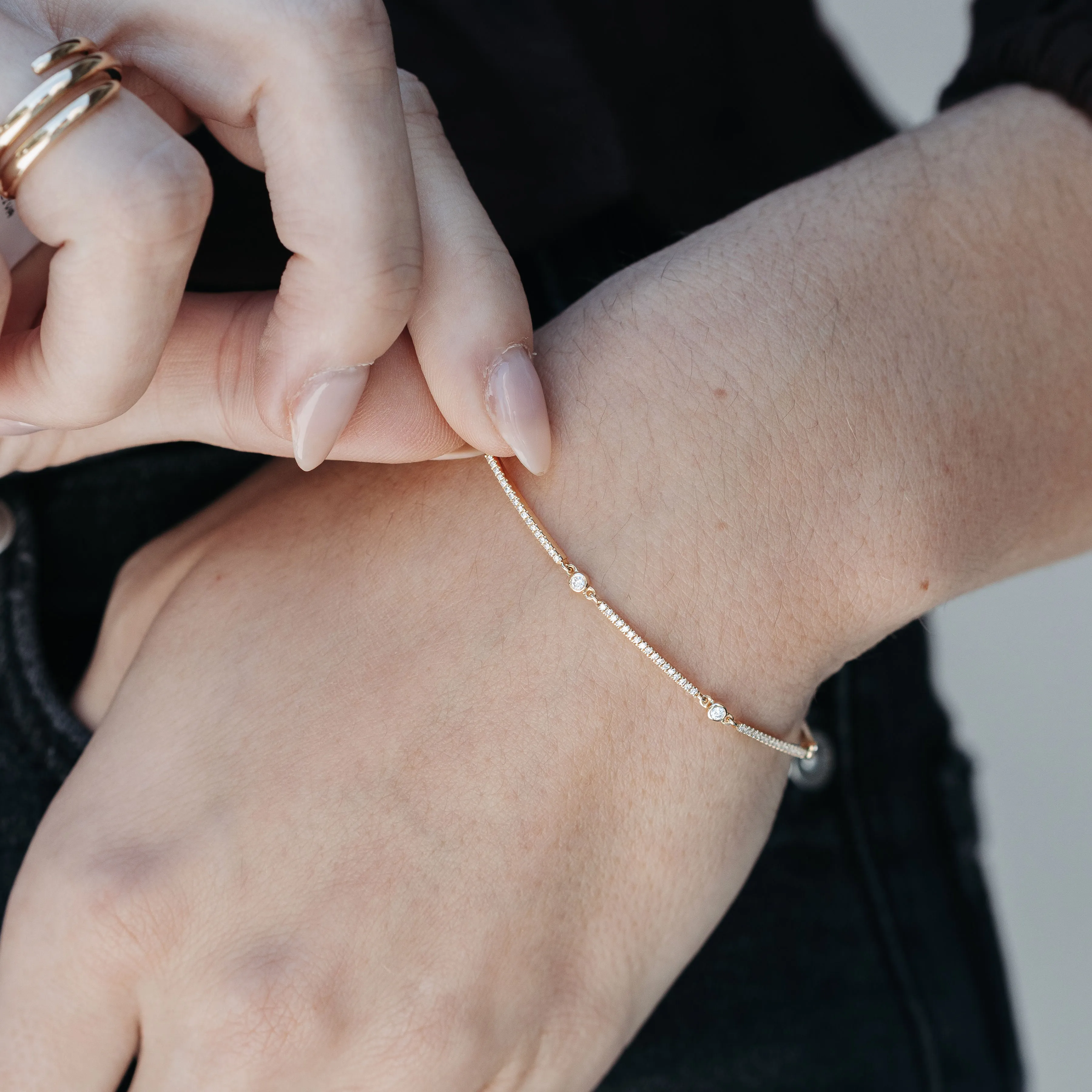 Diamond Bar & Bezel Bracelet