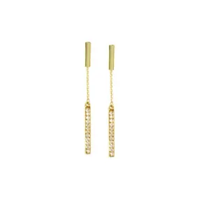 DIAMOND BAR DROP EARRINGS 14K