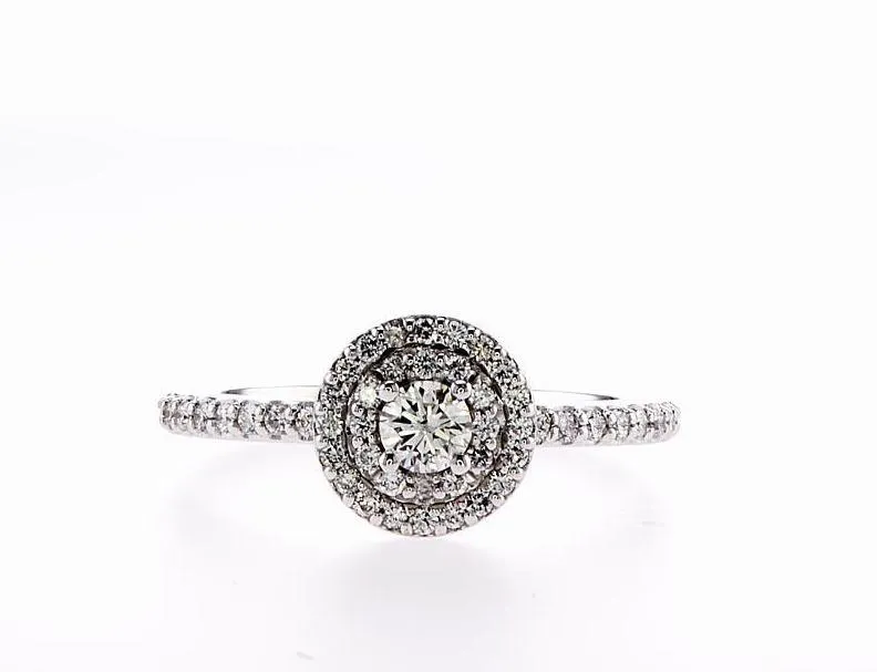 Double Halo Diamond Ring (0.46Ctw)