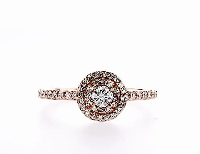 Double Halo Diamond Ring (0.46Ctw)