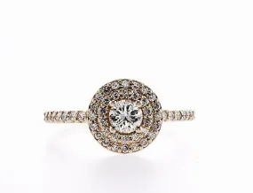 Double Halo Diamond Ring (0.65Ctw)