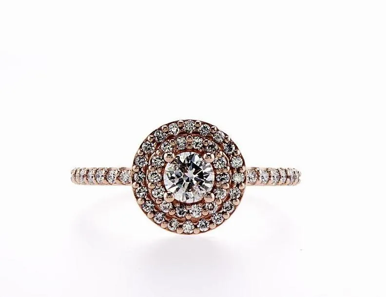 Double Halo Diamond Ring (0.65Ctw)