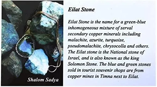 Eilat Stone Pendant in 925 Sterling Silver   Necklace