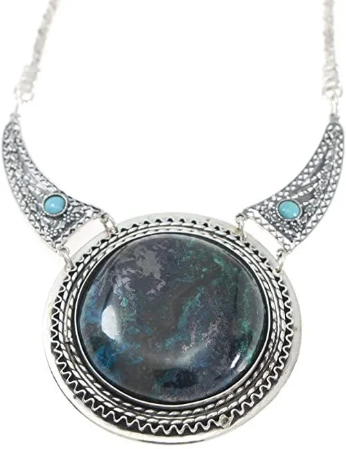 Eilat Stone Pendant in 925 Sterling Silver   Necklace