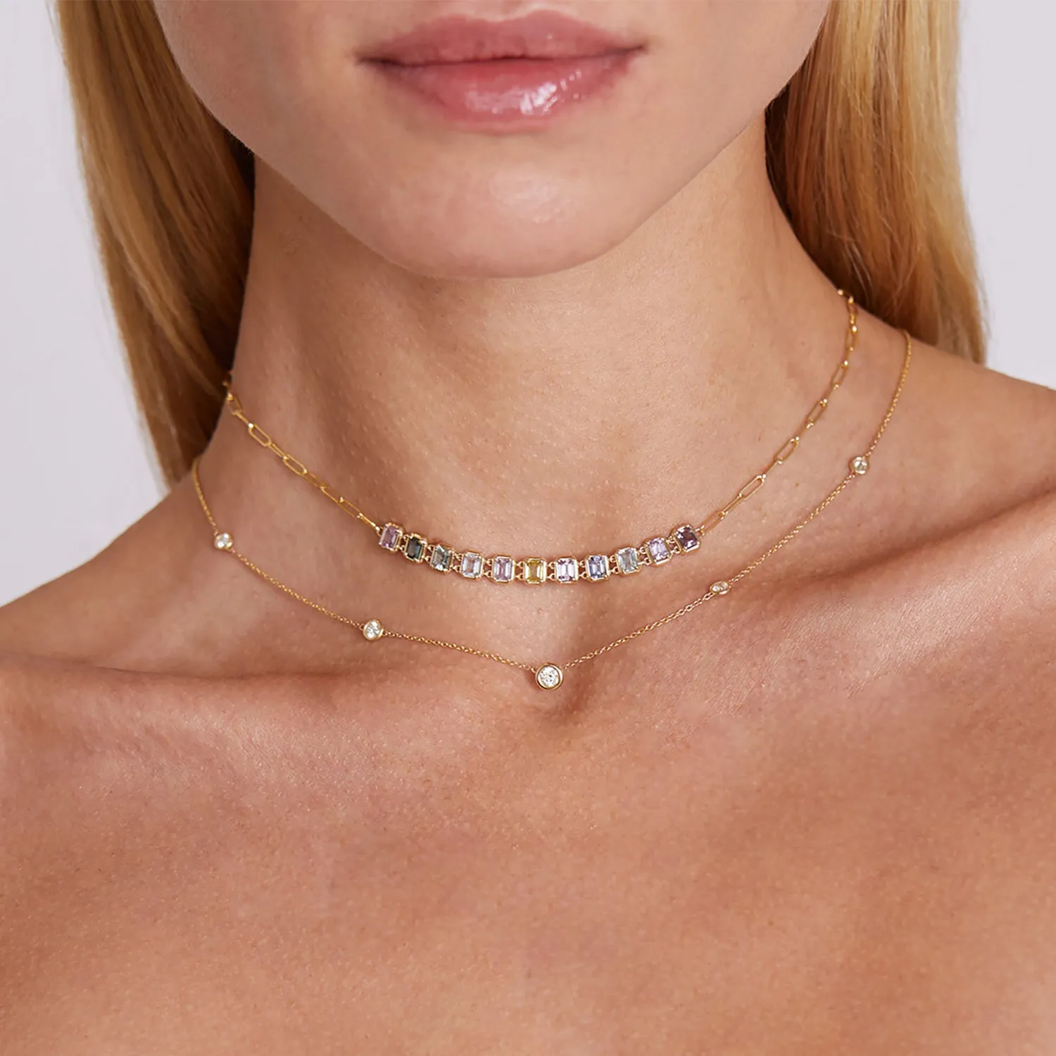 Emerald Cut Sapphire Choker