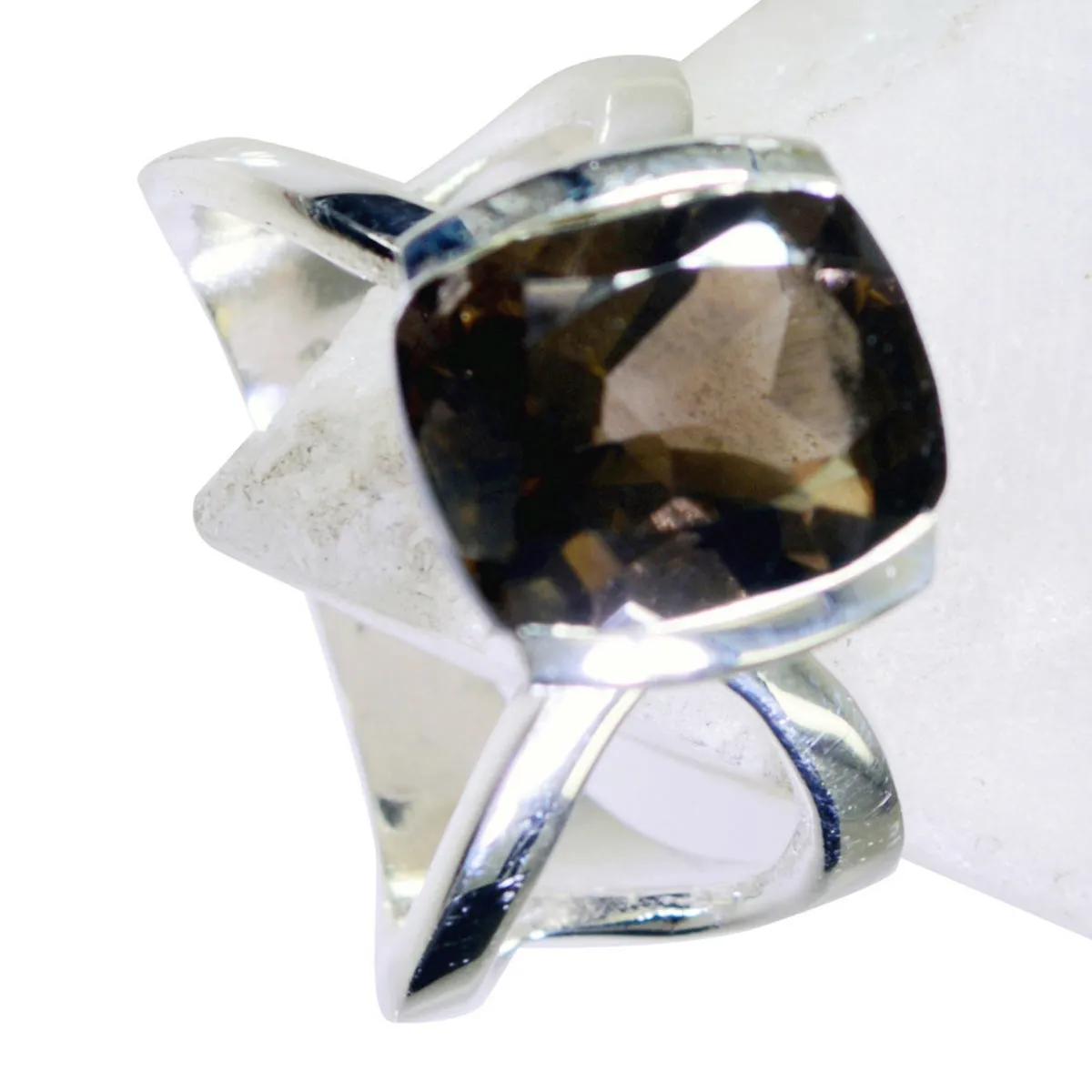 Exquisite Gem Smoky Quartz 925 Silver Ring Jewelry Repair Near Me