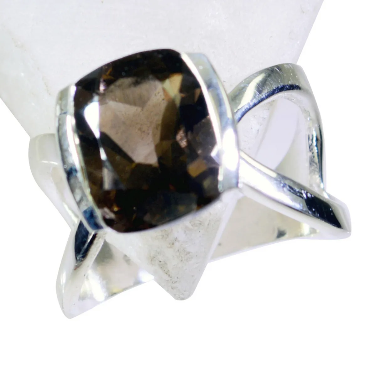 Exquisite Gem Smoky Quartz 925 Silver Ring Jewelry Repair Near Me