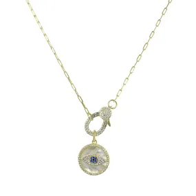 FANCY EVIL EYE LOCK NECKLACE