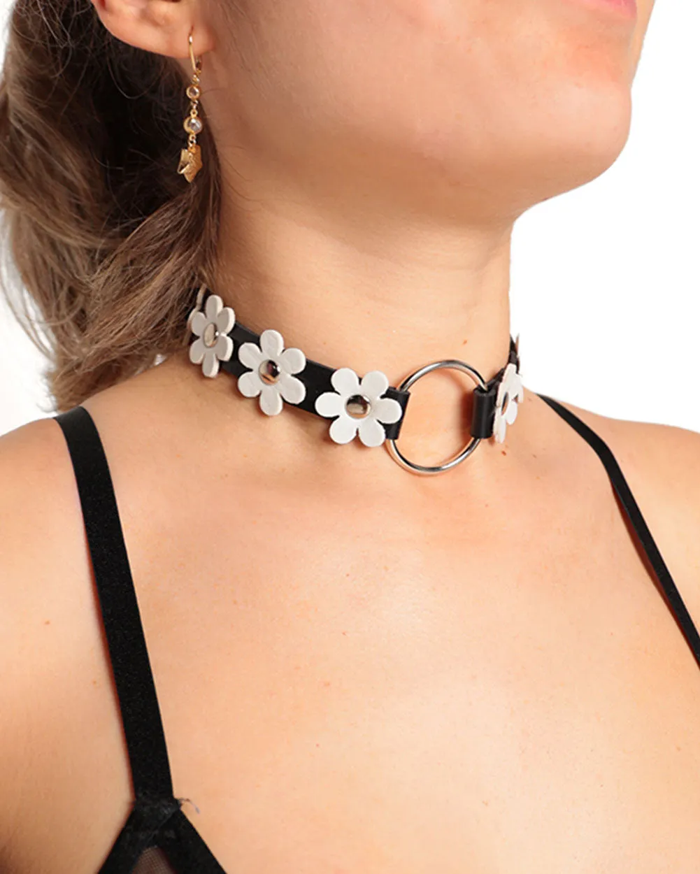 Flower Girl PU Leather Choker