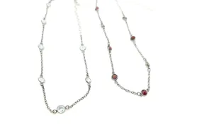 Garnet or Blue Topaz Silver Choker