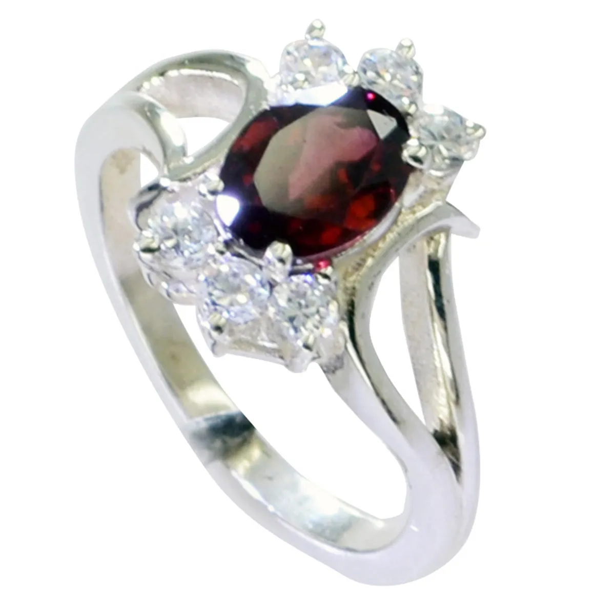 Glamorous Gemstones Garnet 925 Sterling Silver Rings German Jewelry