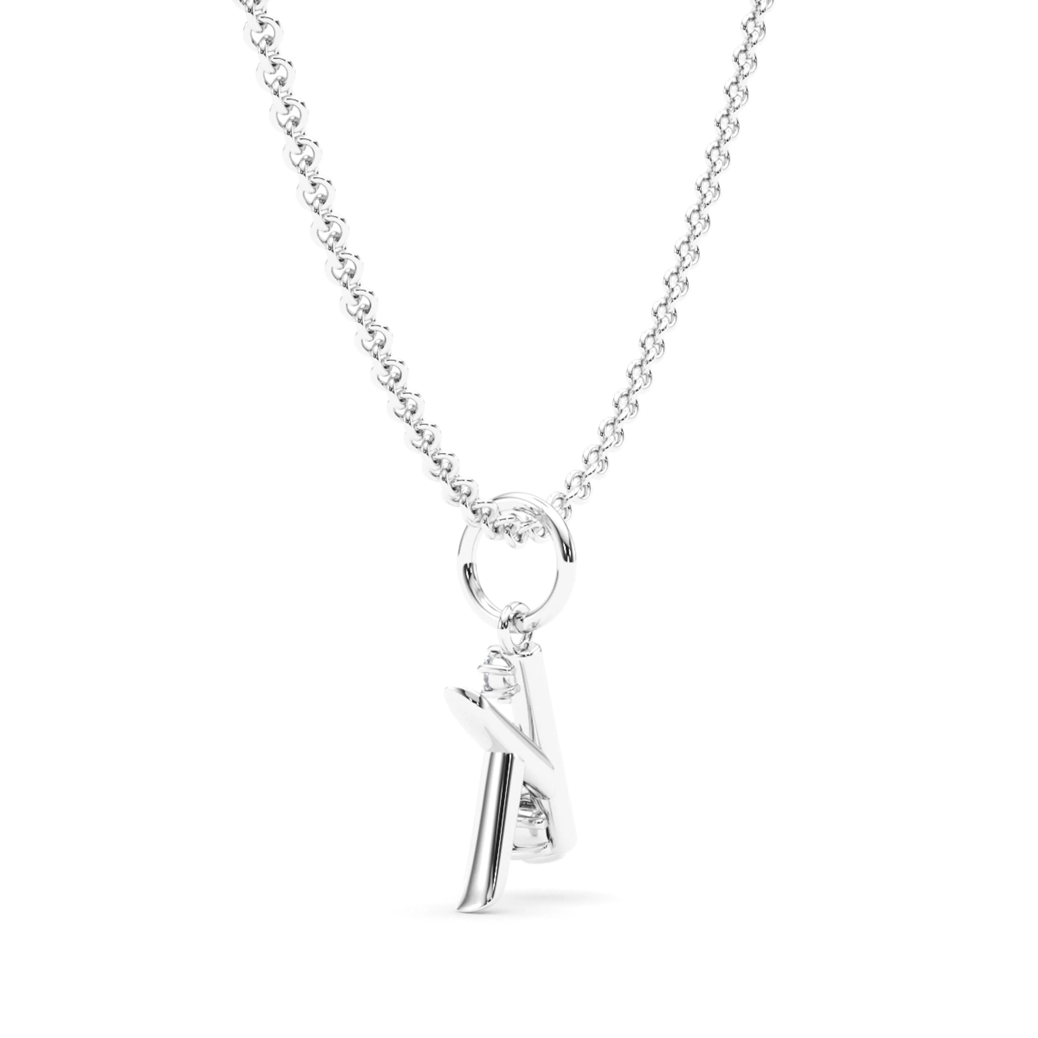 Graduated Diamond Initial Pendant Letter K