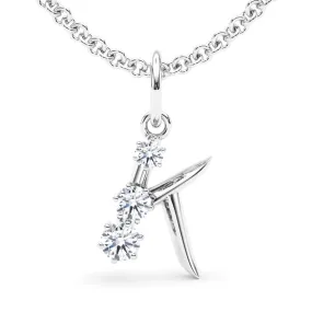 Graduated Diamond Initial Pendant Letter K