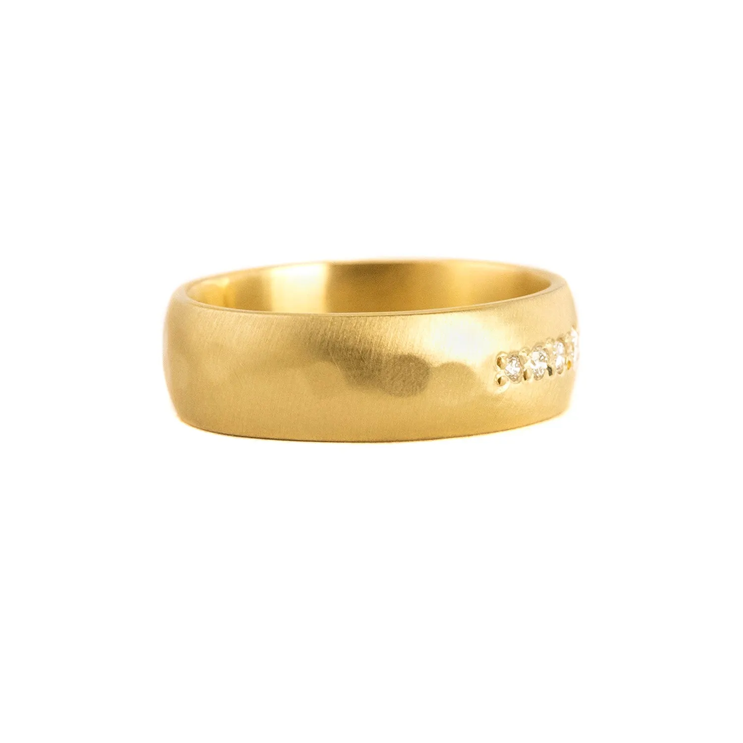 Graduated Pave Ring with Diamonds in 18kt Yellow Gold by Sarah Mcguire