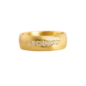 Graduated Pave Ring with Diamonds in 18kt Yellow Gold by Sarah Mcguire