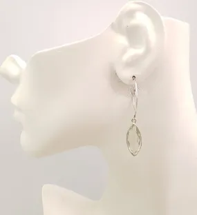 Green Amethyst Single Gem Drop Big Hoop Earrings