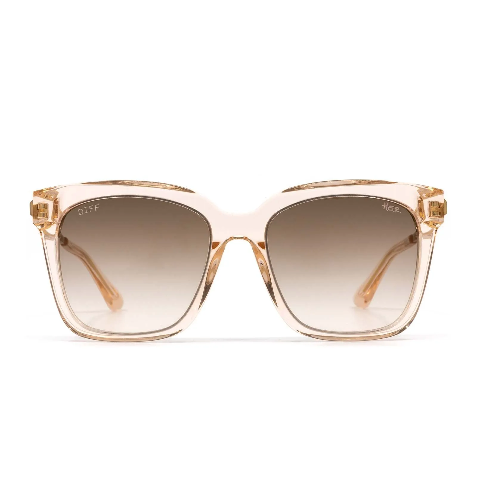 H.E.R - Bella Ginger Crystal   Light Brown Gradient Sunglasses