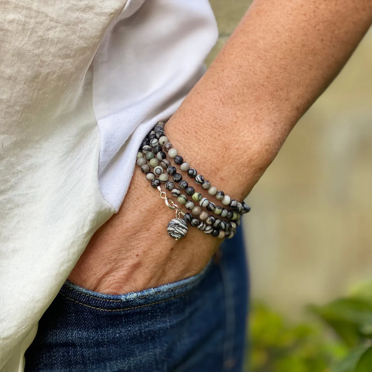 Jewelry Against Negativity - Jasper Necklace, Earrings and Bracelets Set