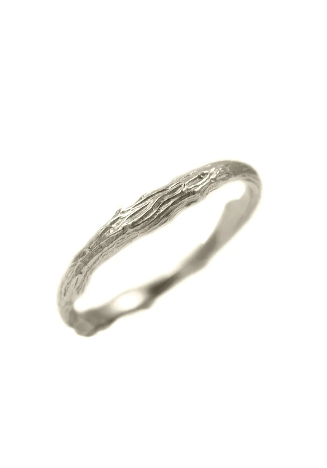 K. Brunini Sage 18K White Gold Small Twig Wedding Band