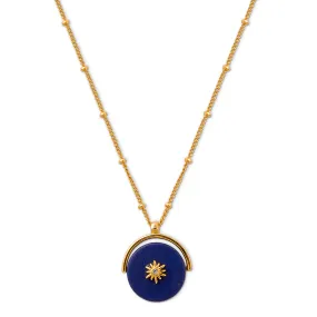 Lapis Sunburst Spinner Necklace