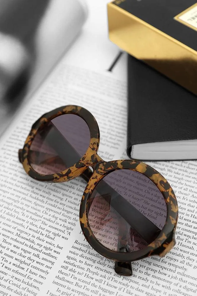 Large Round Marble Print Sunglasses