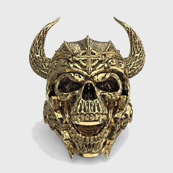 Laughing Viking Skull Ring