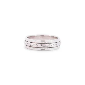 Men Benchmark 14K White Gold Wedding Band