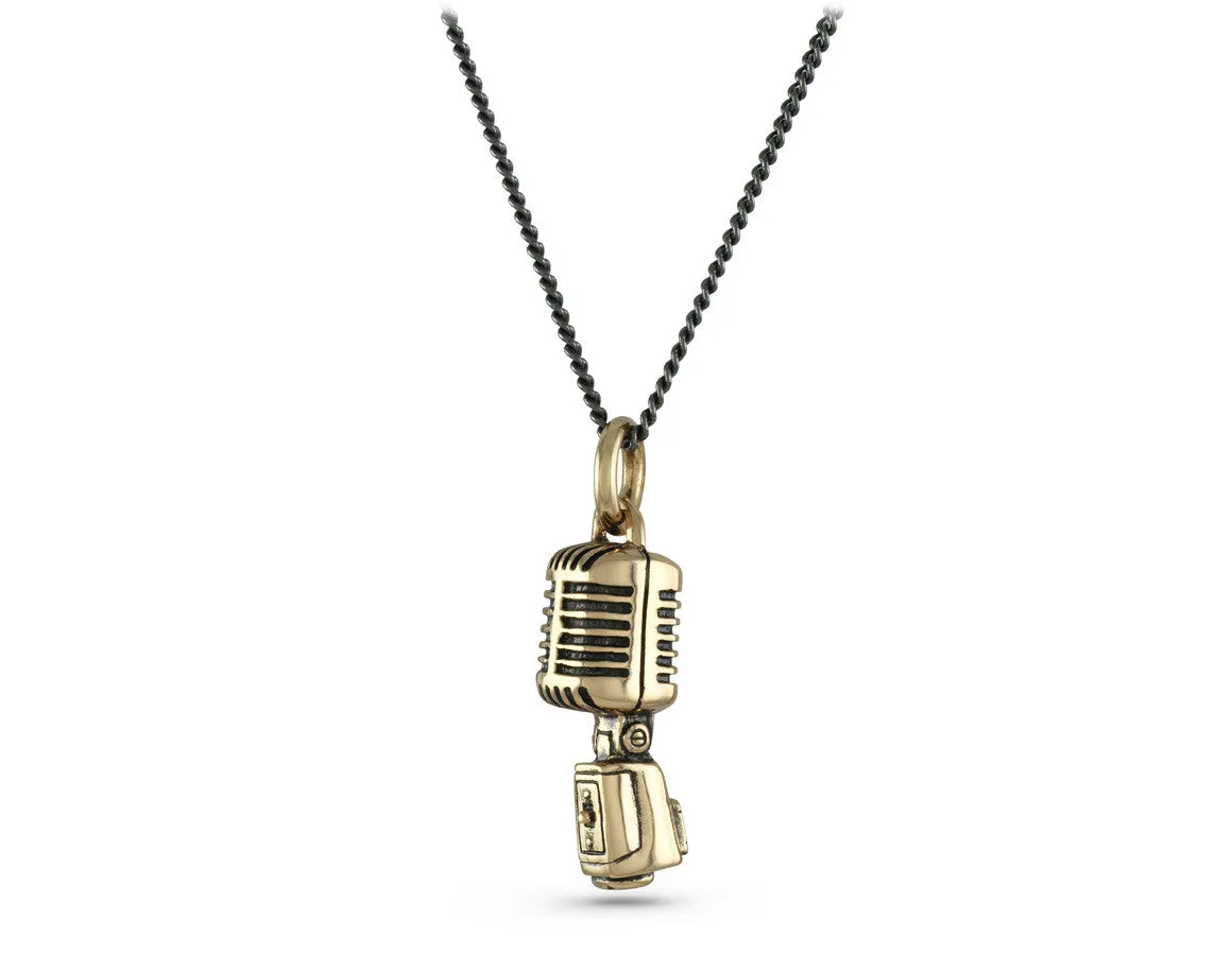 Microphone Necklace - Bronze