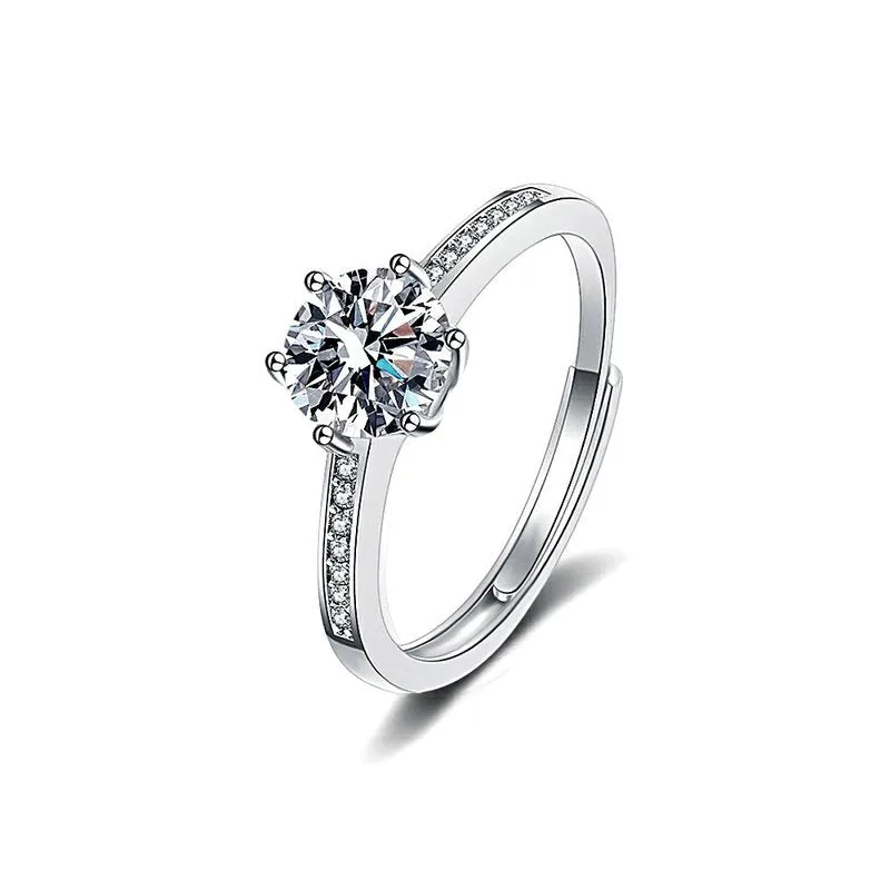 Moissanite Ring Women Straight Wedding Band