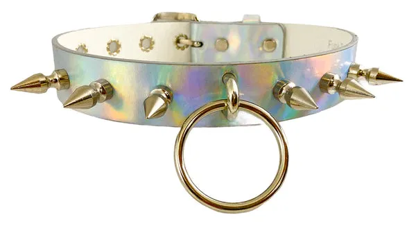 O Ring Bondage Choker with Spikes