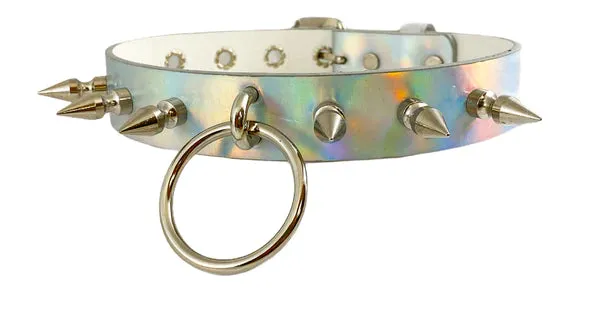 O Ring Bondage Choker with Spikes