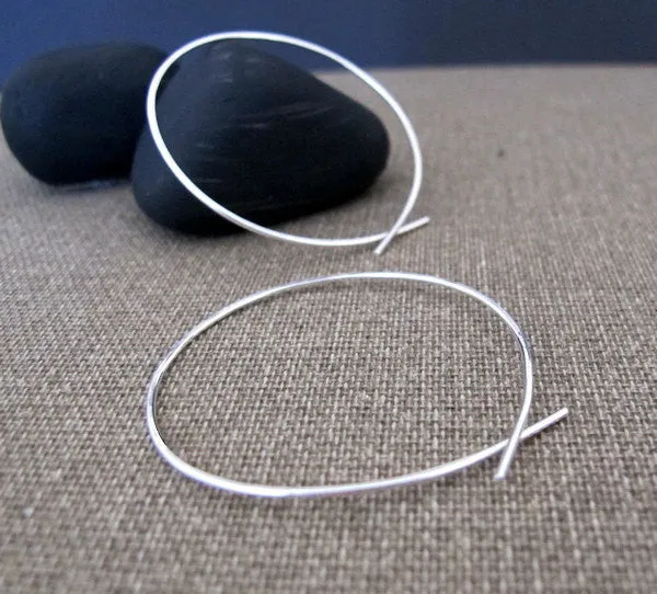 Omega Sterling Silver Hoop Earrings