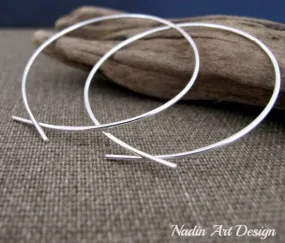 Omega Sterling Silver Hoop Earrings