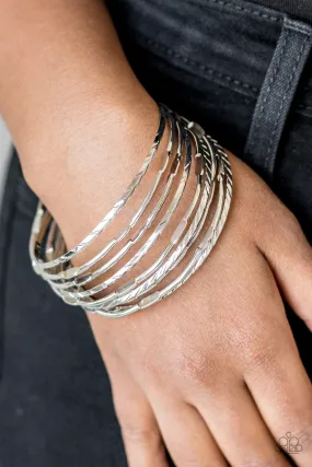 Paparazzi Bracelet ~ Urban Sprawl - Silver Bangle Bracelet