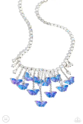 Paparazzi Majestic Metamorphosis Blue Choker Necklace & Earring Set