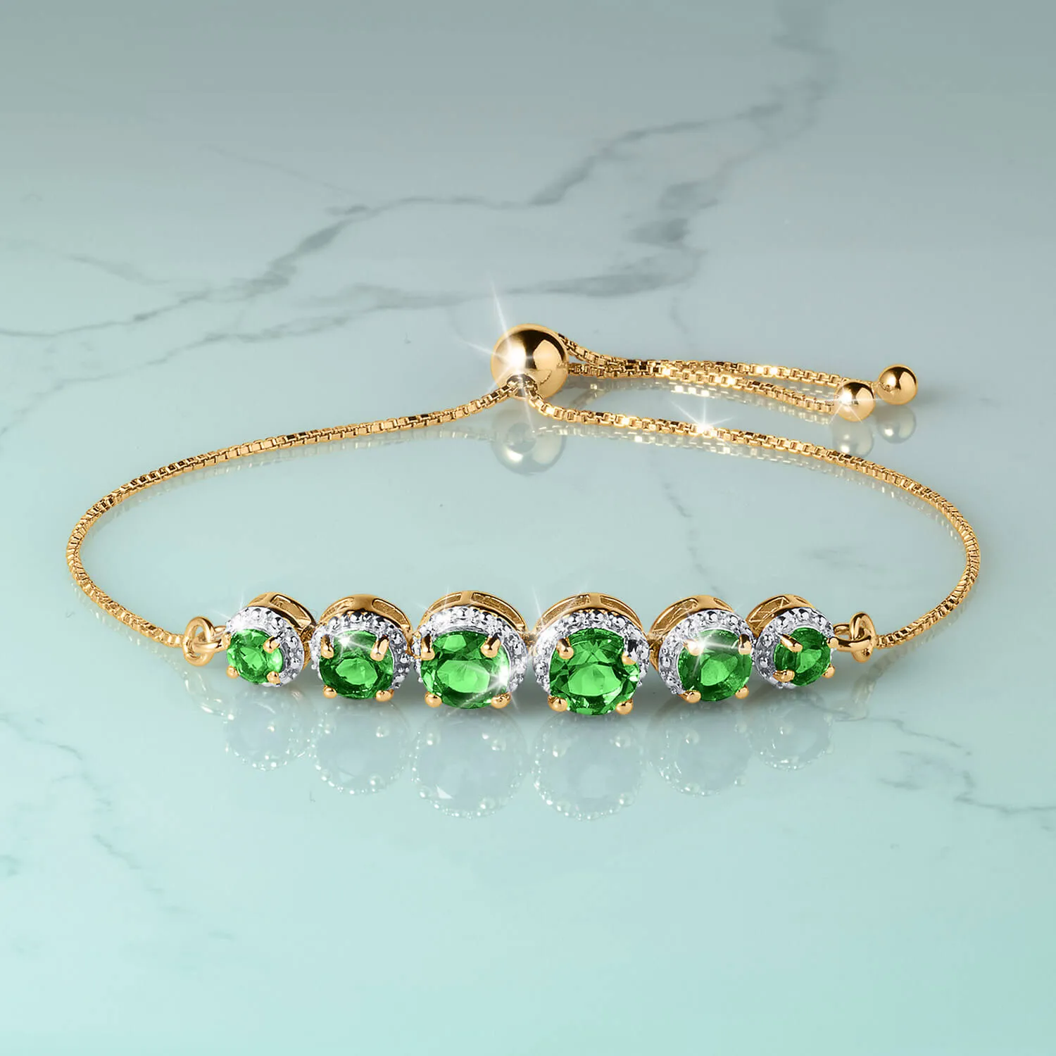 Peridot Halo Bracelet