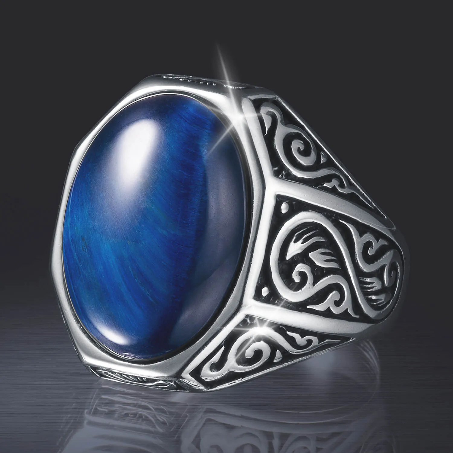 Pioneer Blue Tiger’s Eye Ring