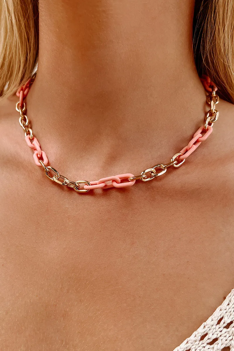 "Yanking My Chain" Choker Necklace (Pink)