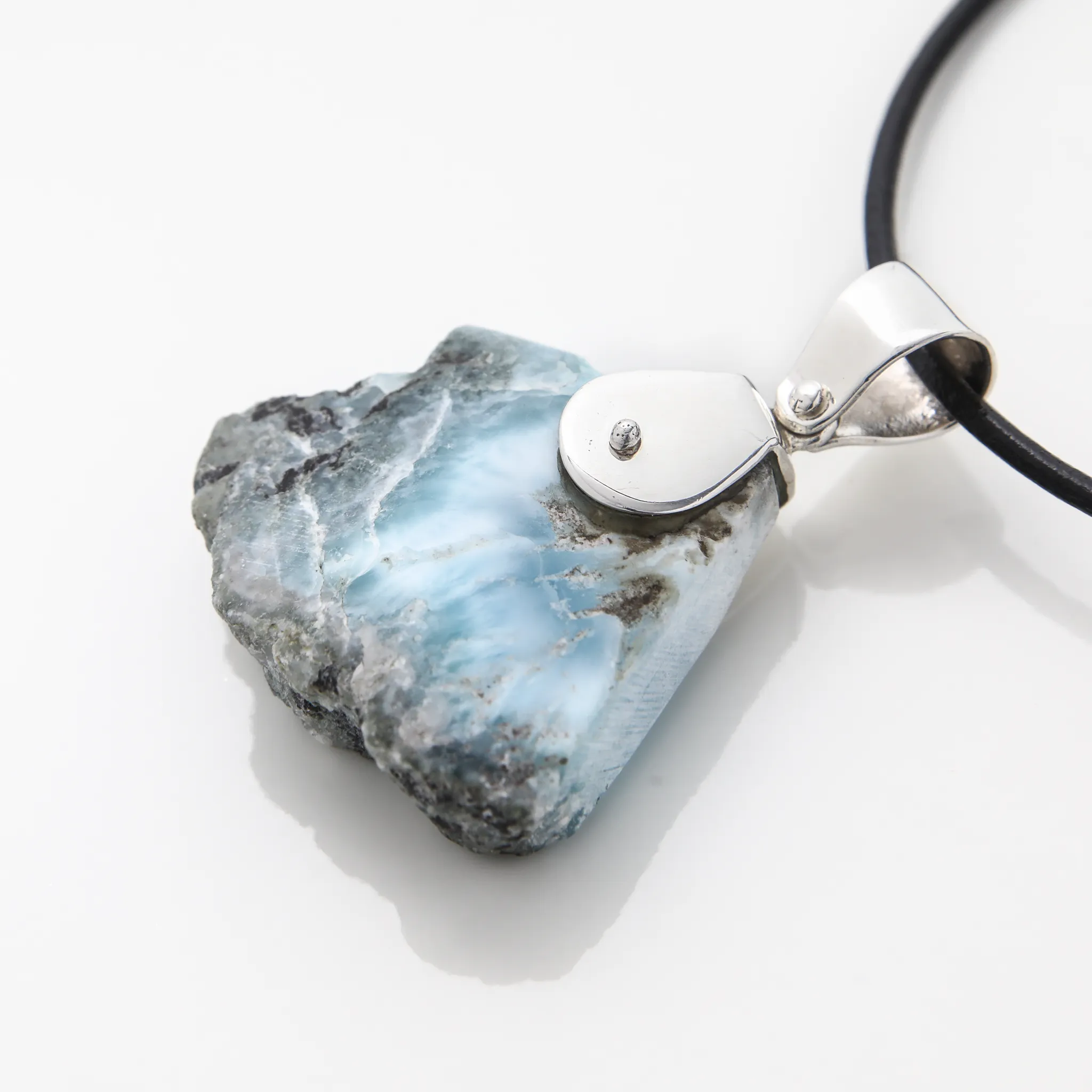 Raw Larimar Pendant Daffodil