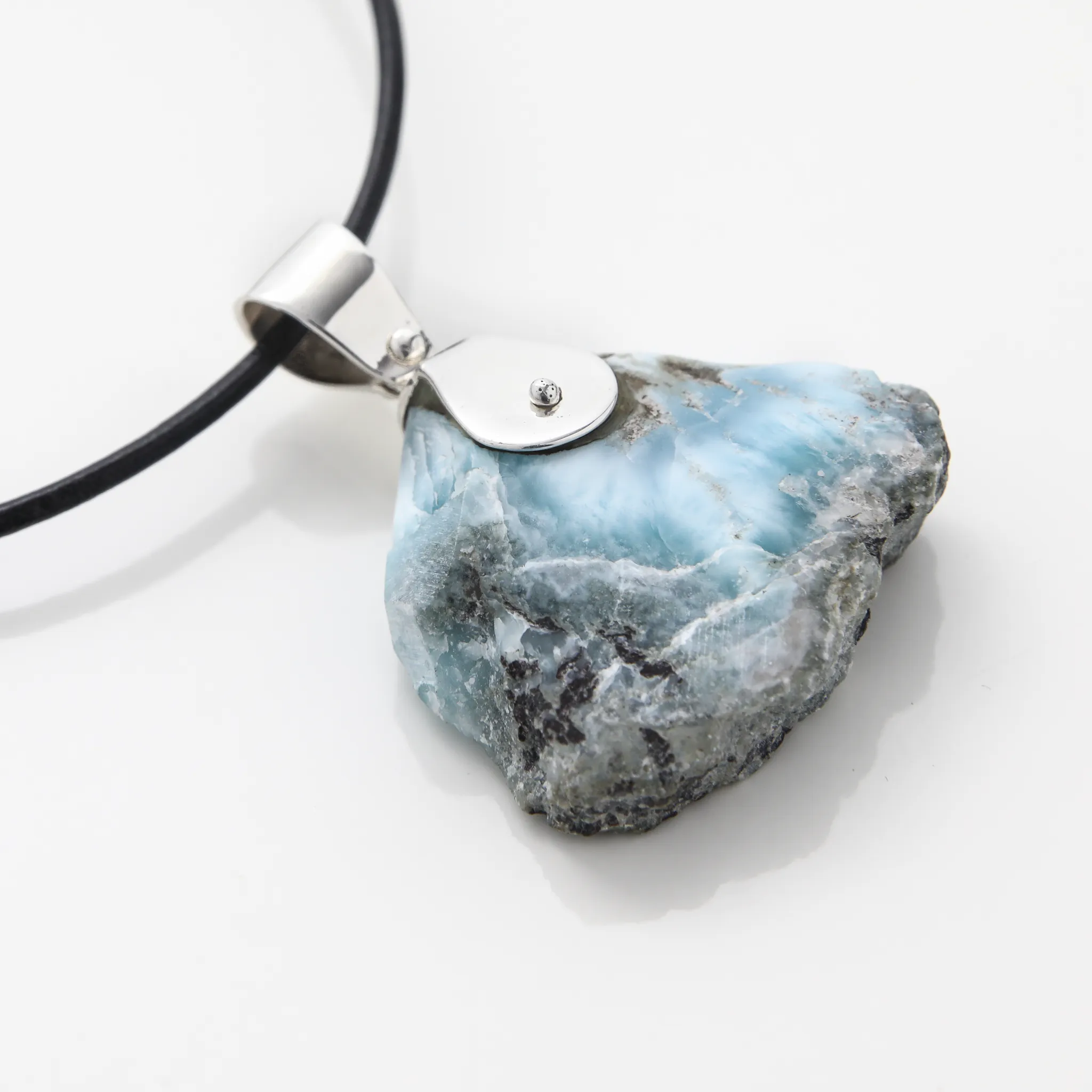 Raw Larimar Pendant Daffodil