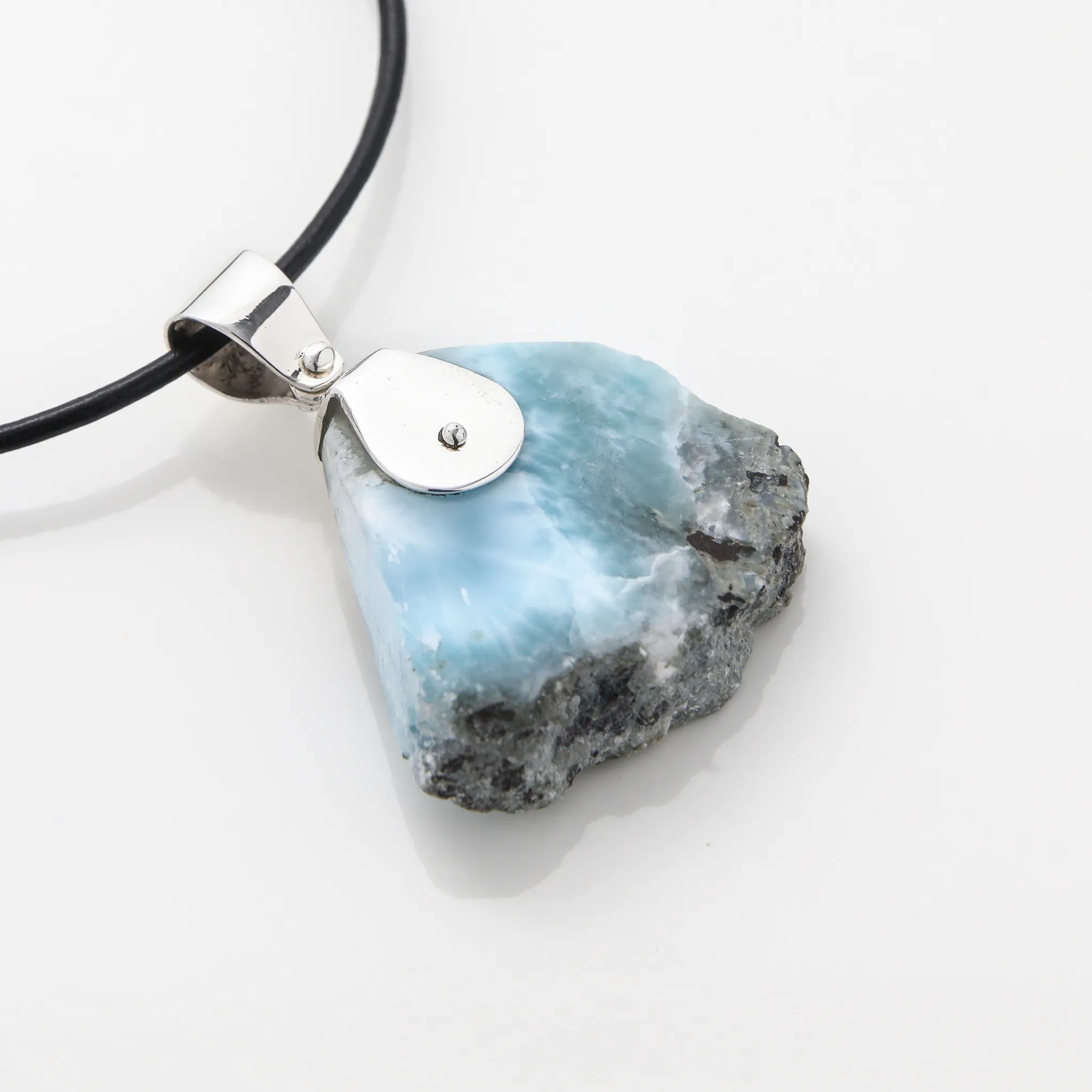 Raw Larimar Pendant Daffodil