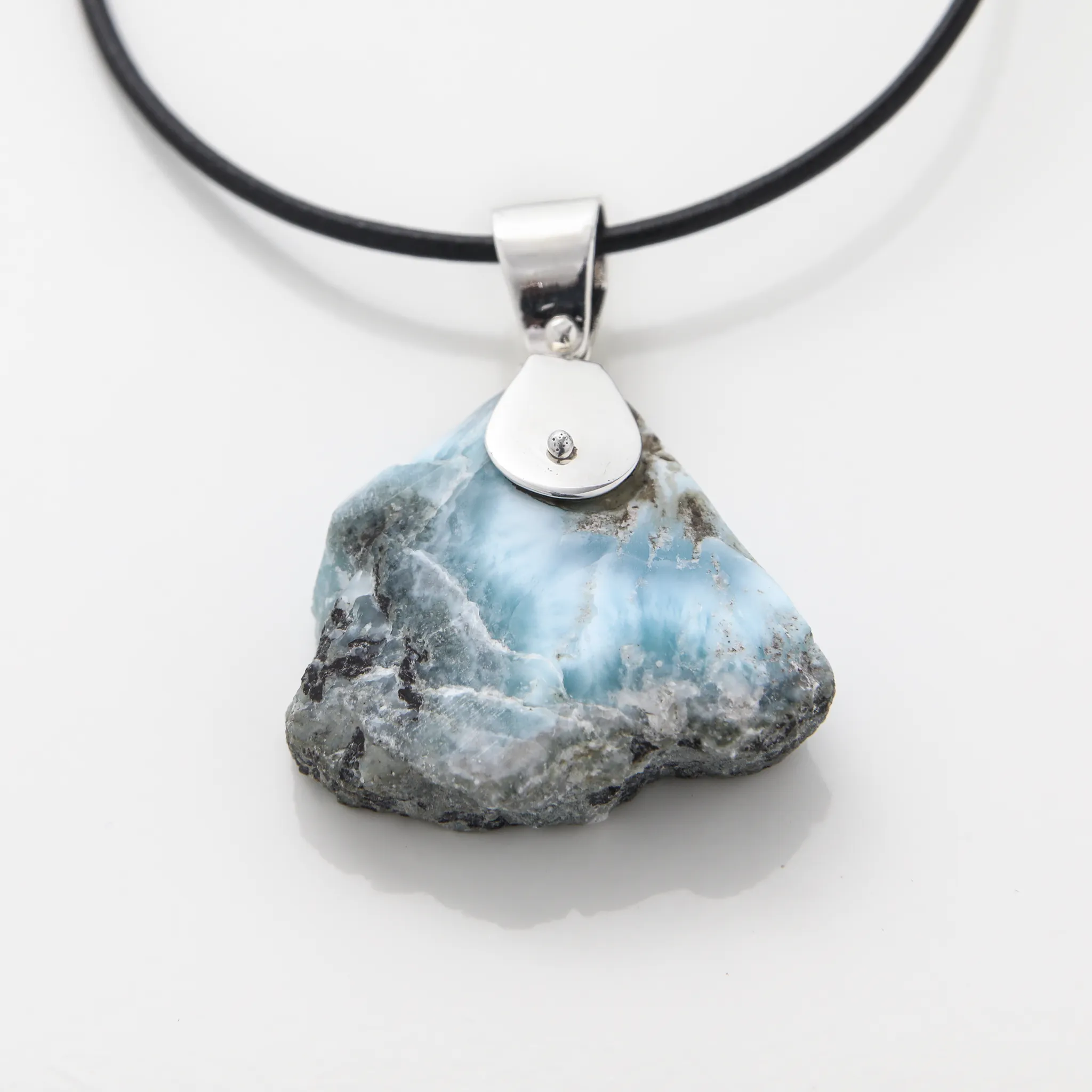 Raw Larimar Pendant Daffodil