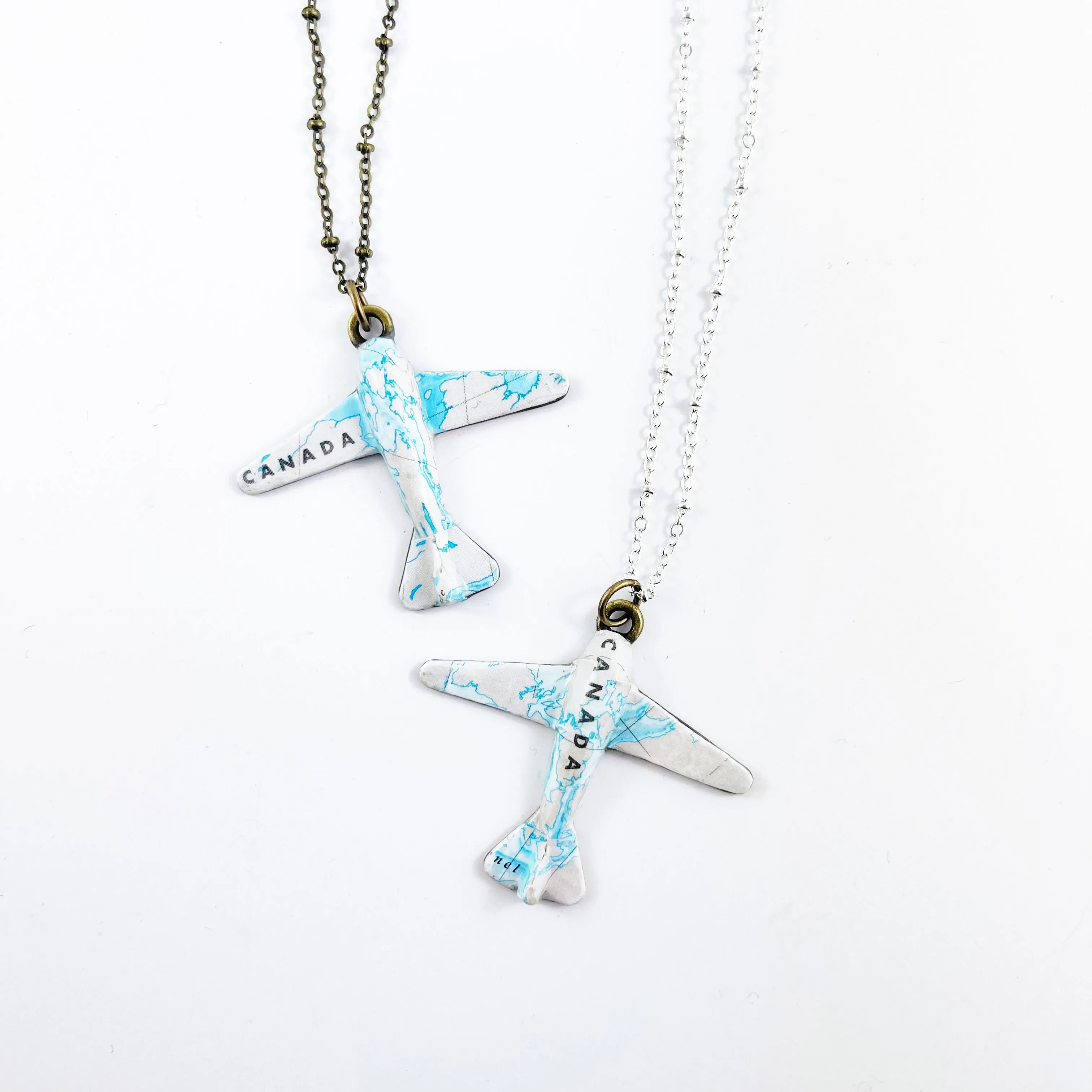 *Ready-Made* Map Plane Necklaces